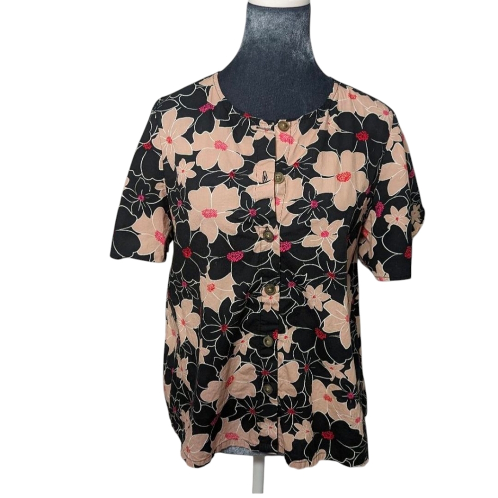 Who What Wear Floral Button Down Top Size Medium